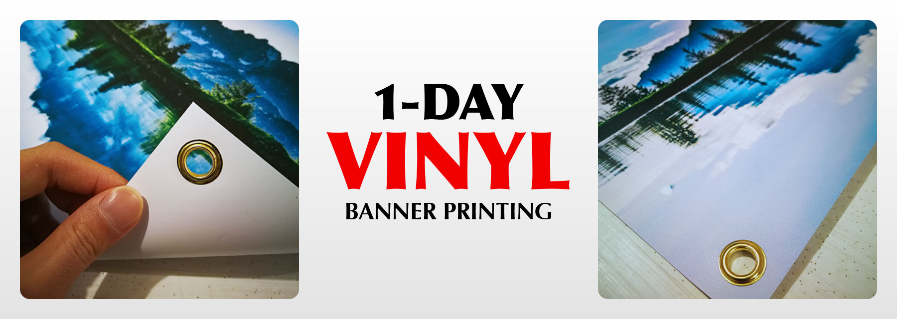 Custom vinyl banner printing 1-day rush service