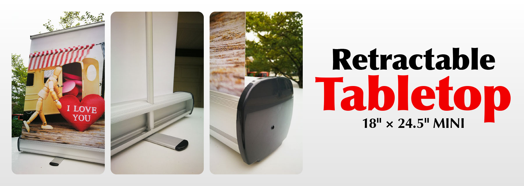 Roll up banner: Retractable Tabletop